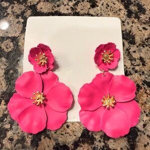 Hot Pink Floral Earring Givvy